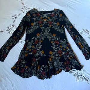 Free People Open Back Long Sleeve Tunic Top